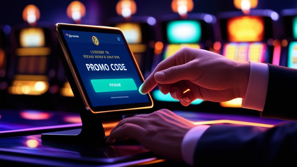 Speler voert een promo code in op een casino-scherm