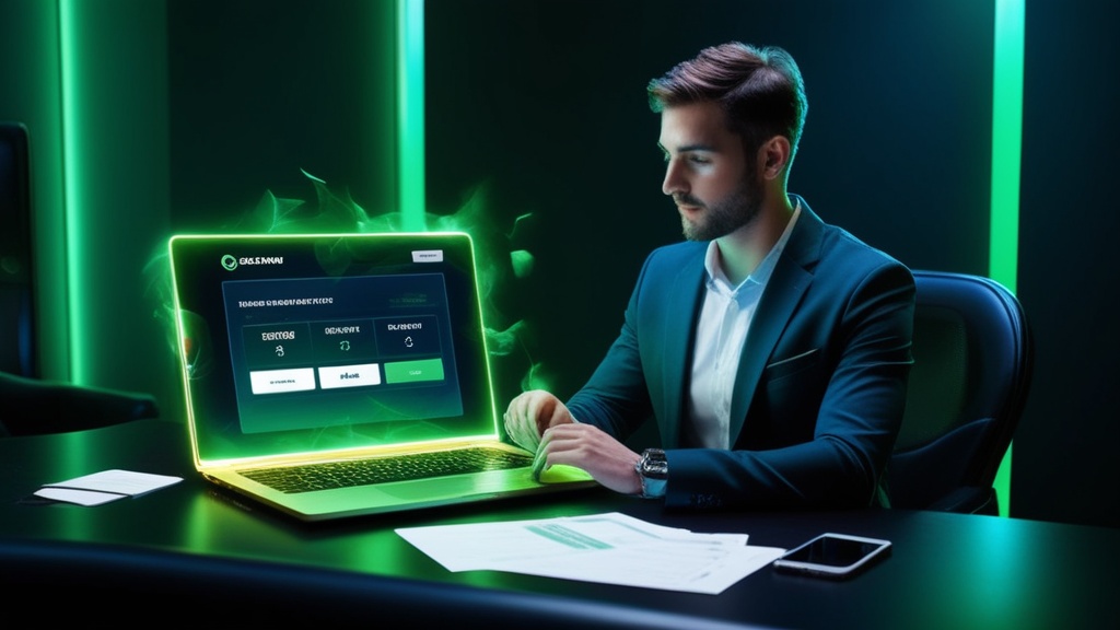 Speler controleert uitbetalingsstappen met documenten en laptop