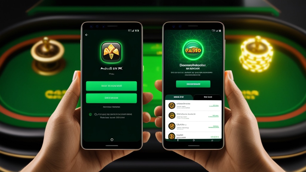 Android-toestel met APK-installatiescherm voor de casino-app